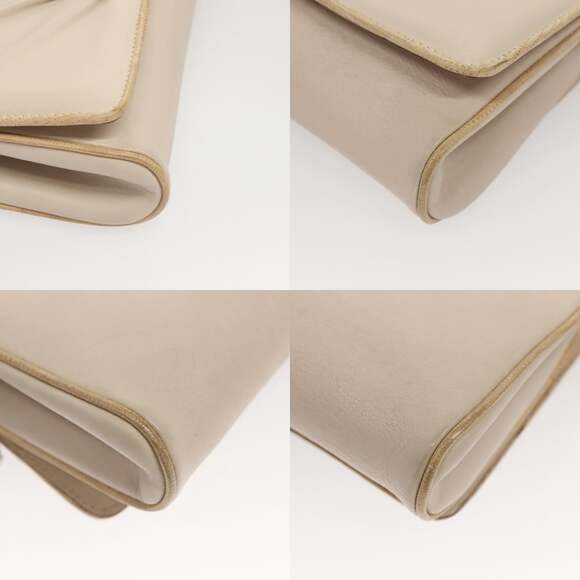 CELINE Shoulder Bag Leather Beige Gold - Picture 10 of 13